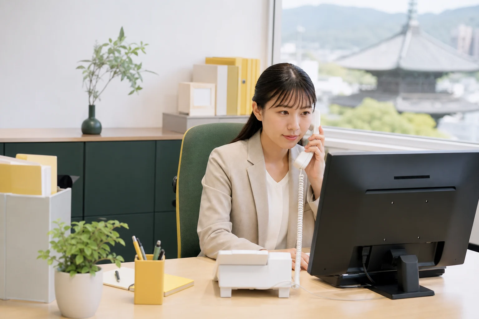 電話で問い合わせに対応するNICEのスタッフ